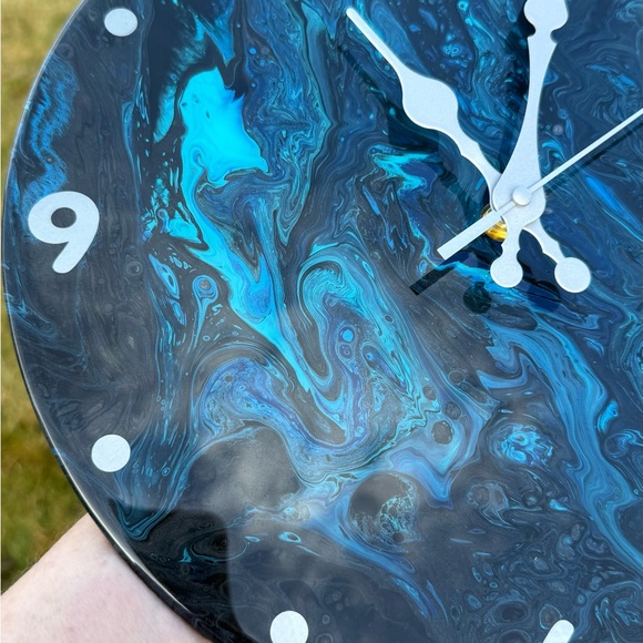 Blue Abstract Wall Clock - Picture 5 of 5